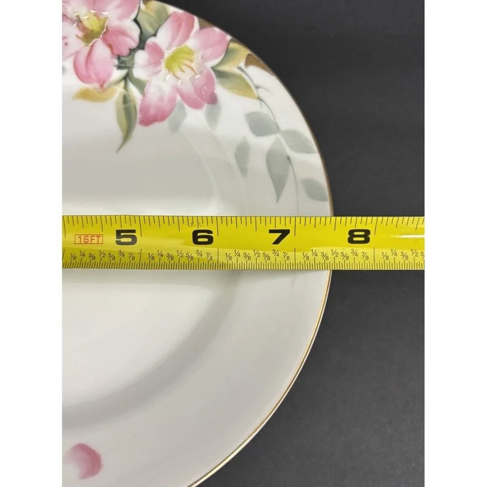 3 Noritake Azalea Salad Plates Gold Trim 19322 Porcelain 7 5/8